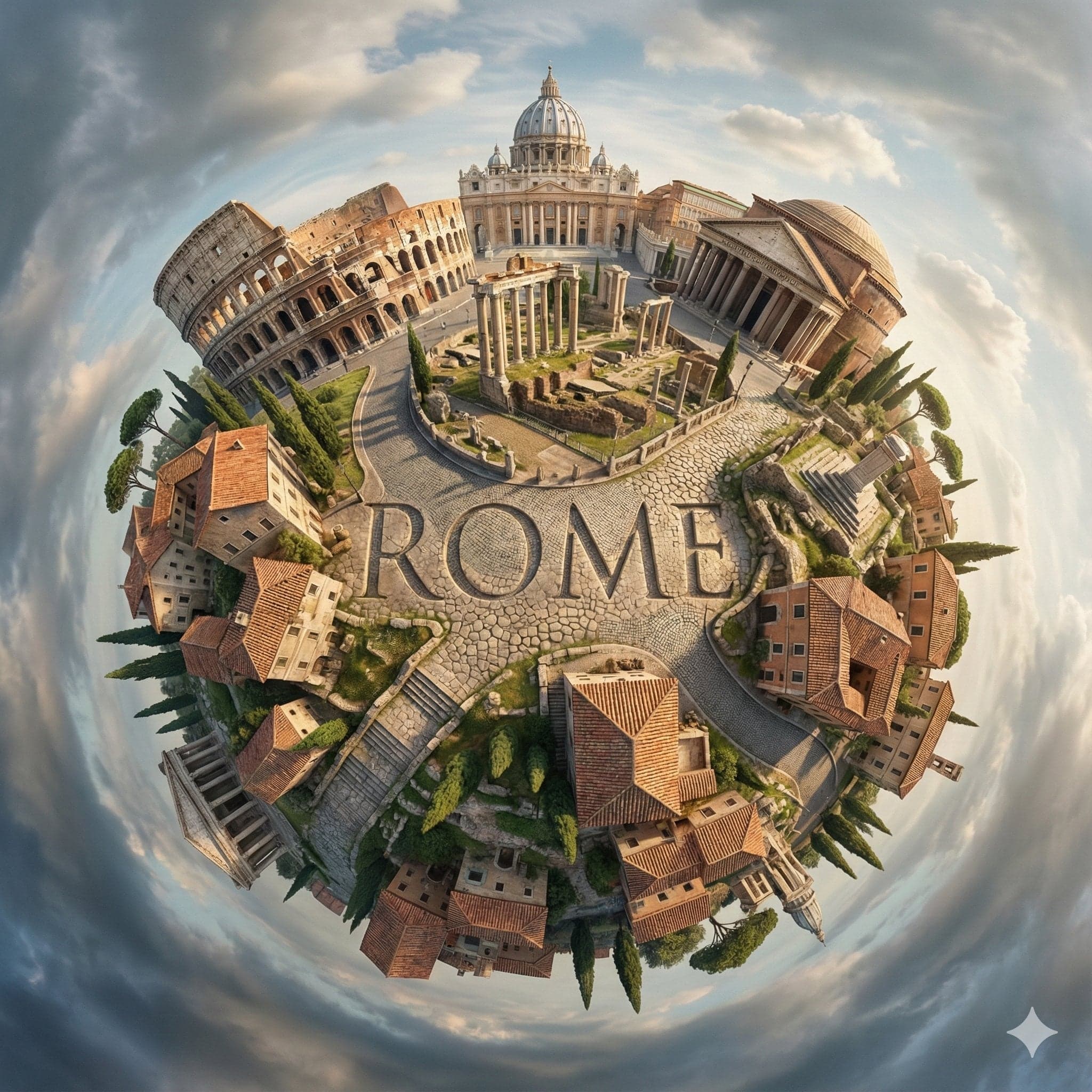 Create a hyperrealistic, surreal spherical panorama of [CITY