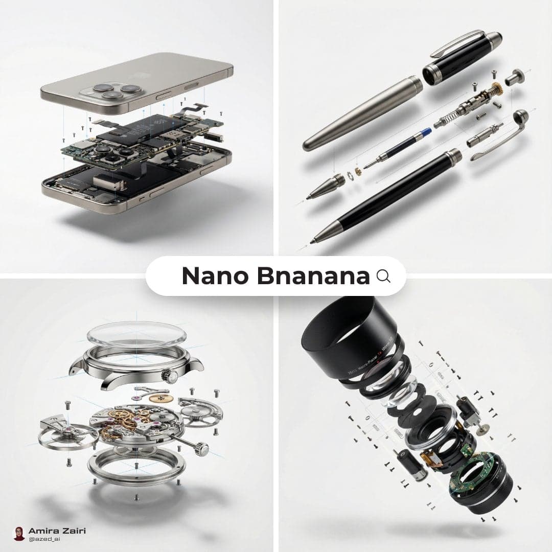 Create an exploded products with inner mechanics [product], 