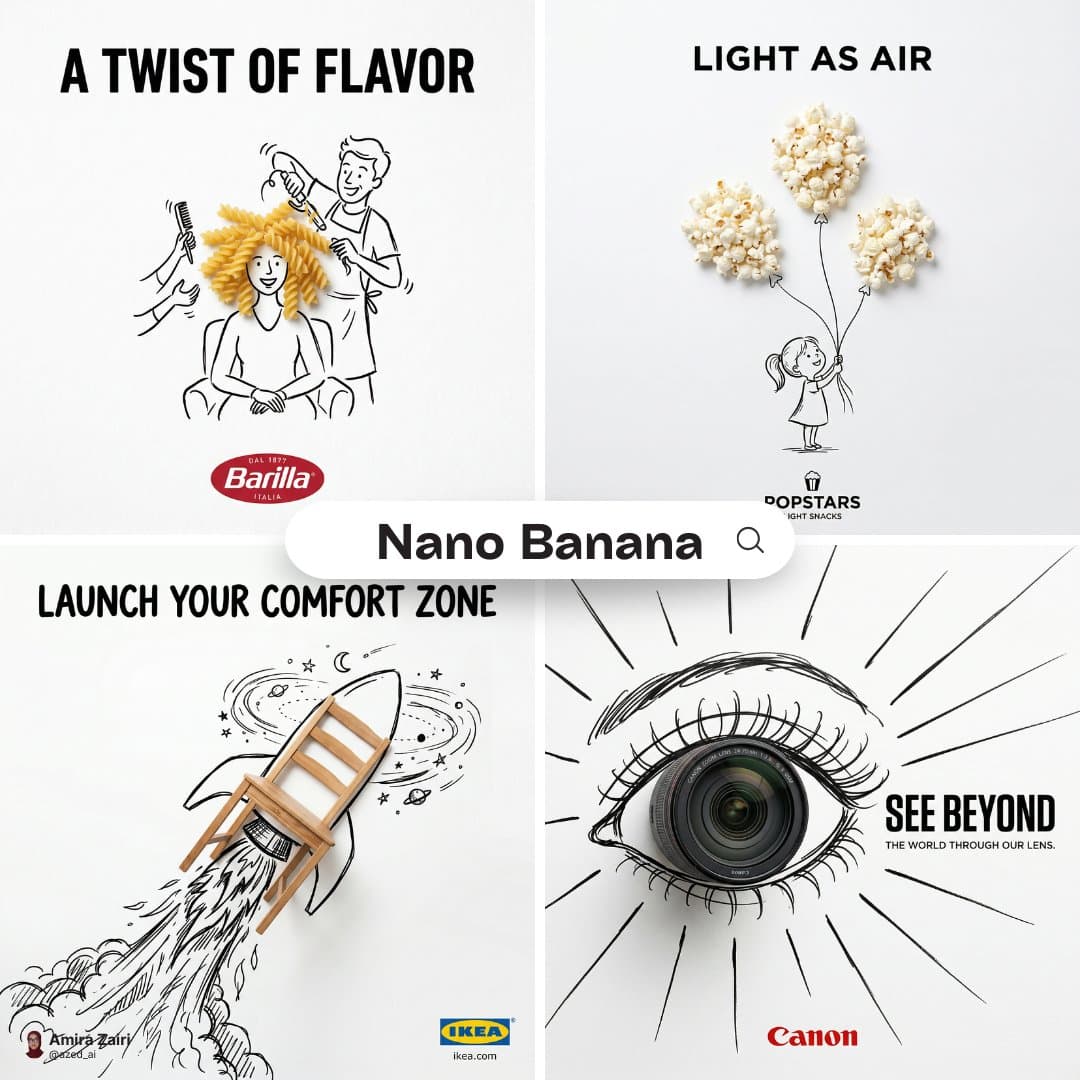 A minimalist and creative advertisement set on a pure white 