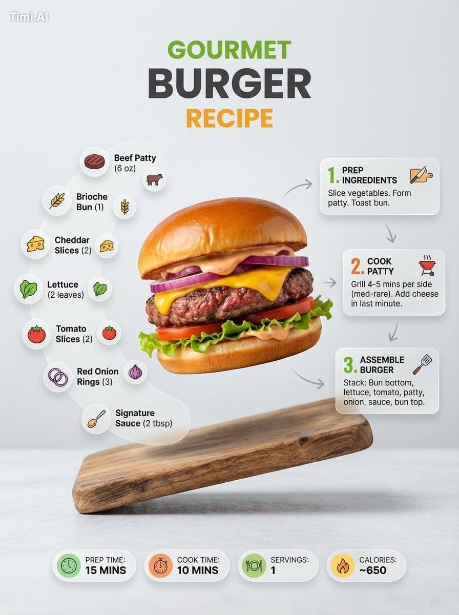 Ultra-clean modern recipe infographic. Showcase [FOOD] in a 