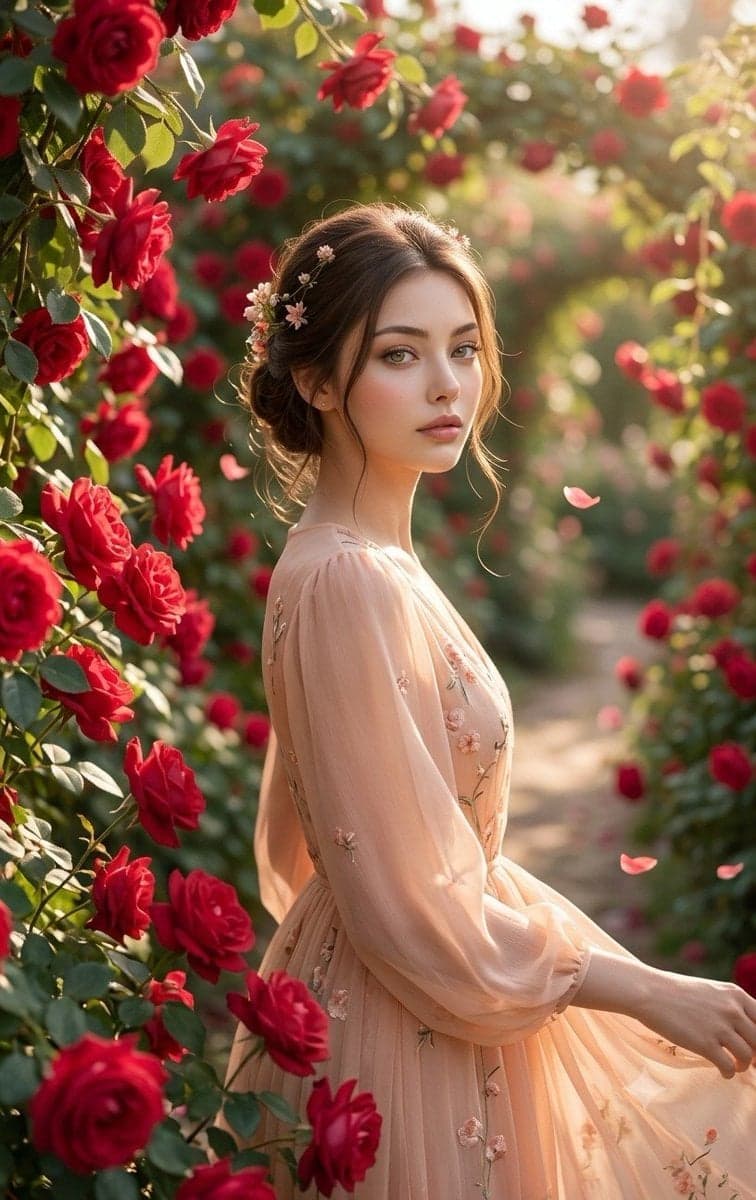 Ultra-realistic cinematic portrait of a beautiful young Kore