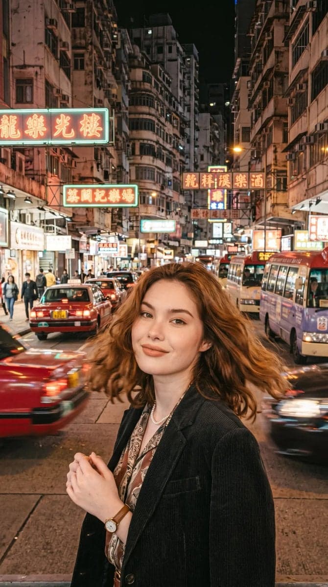 Generates a portrait photos with a retro Hong Kong style. Th