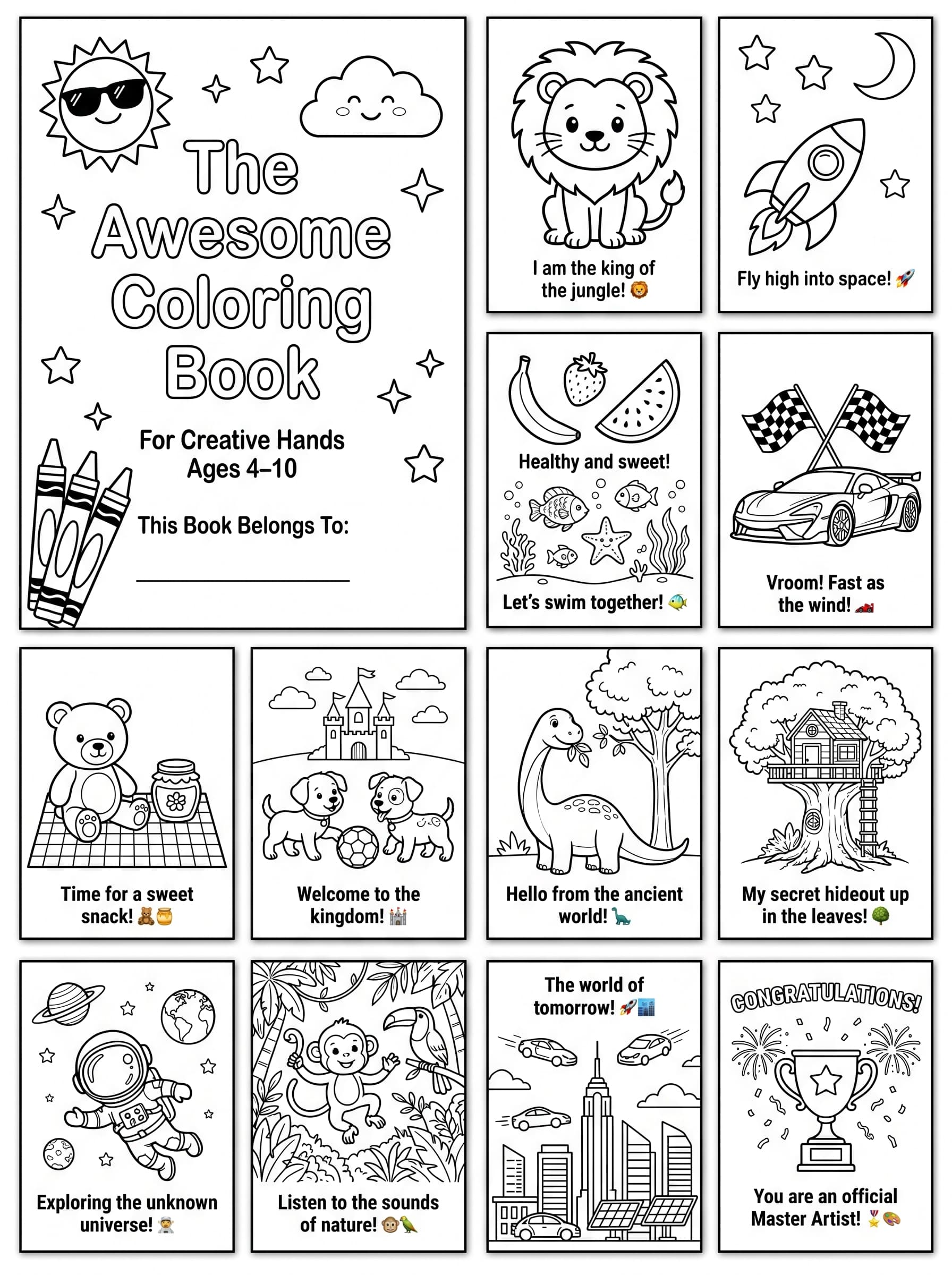 The Awesome Coloring BookFor Creative Hands Ages 4–10Page 1