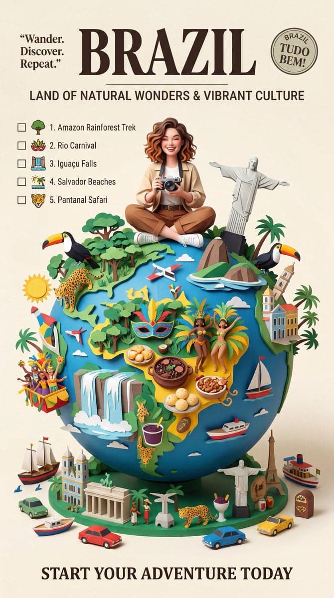 Design a premium vintage-inspired travel poster on a clean c