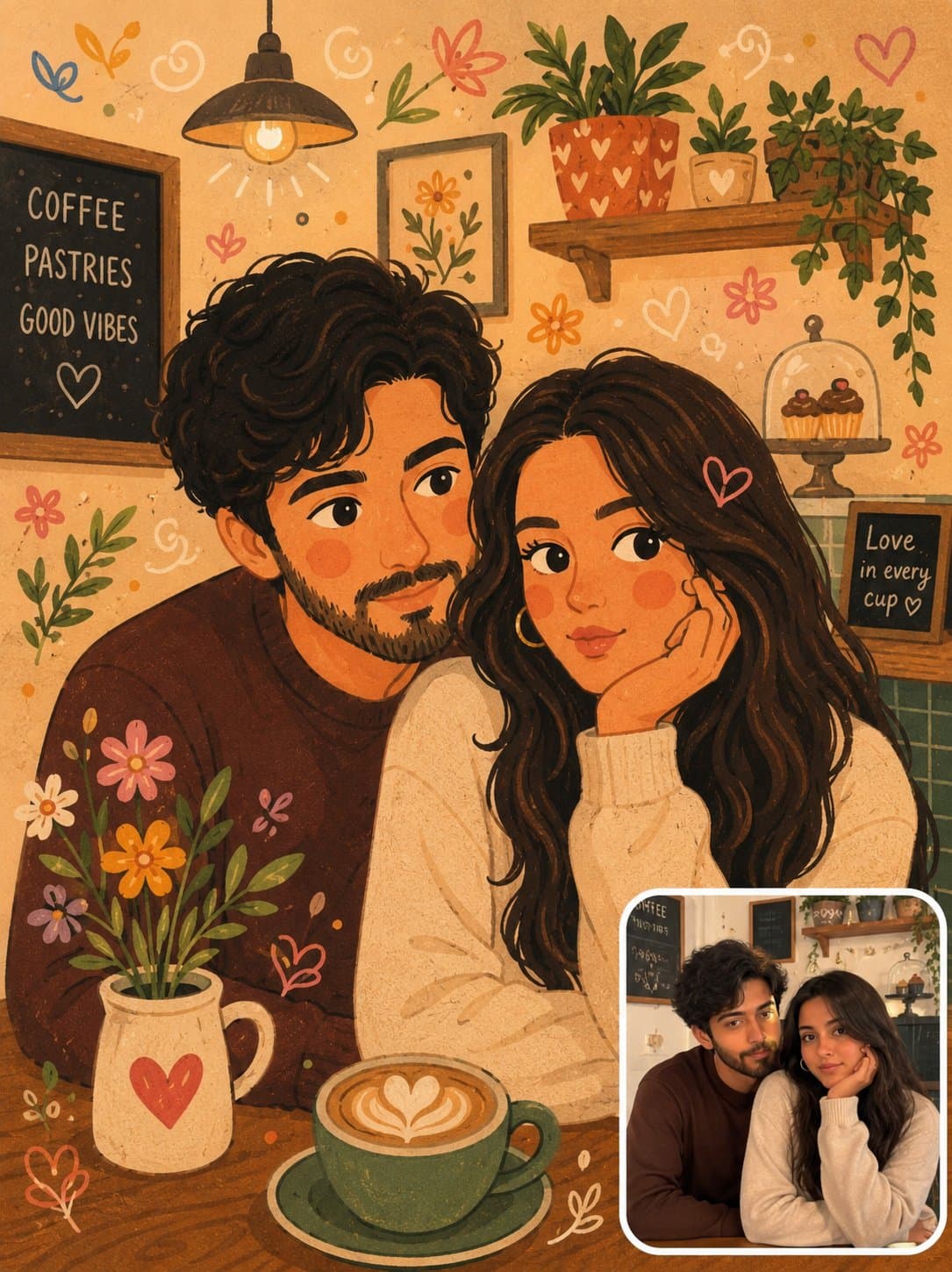 Create a charming folk doodle poster illustration inspired b