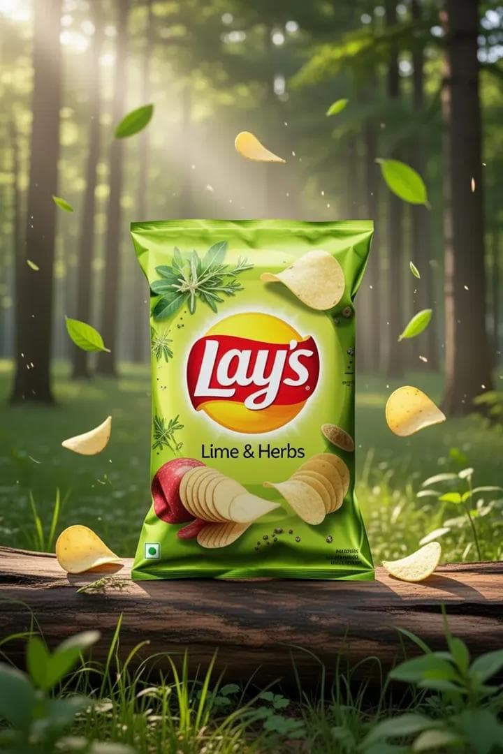 - A premium outdoor food advertisement fea-turing Lay's Lime