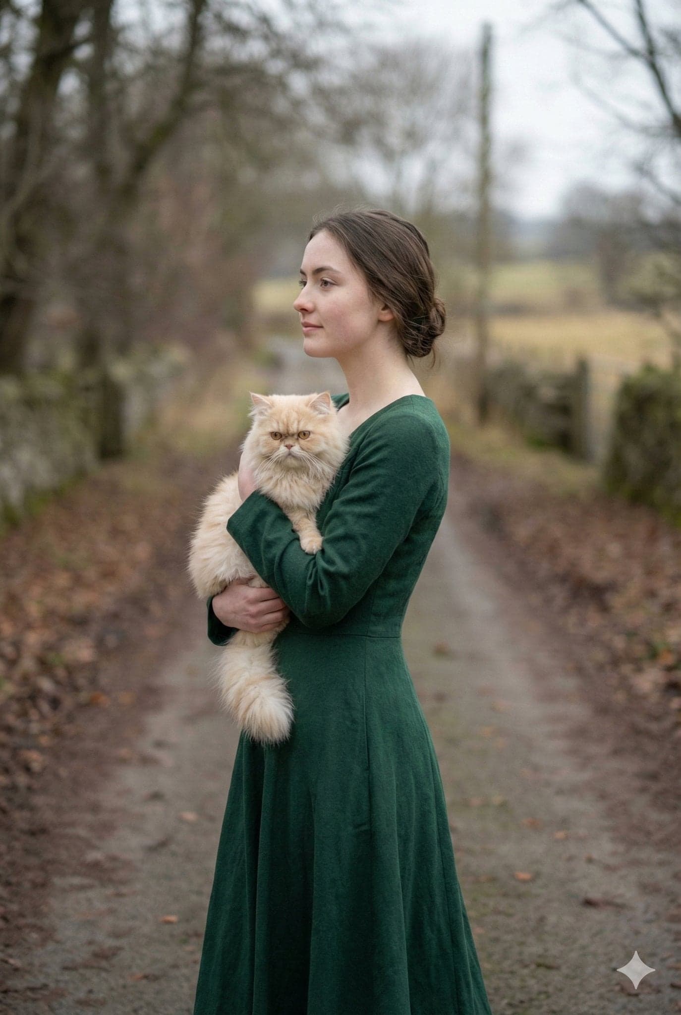 portrait of a young woman in her early 20s walking calmly on