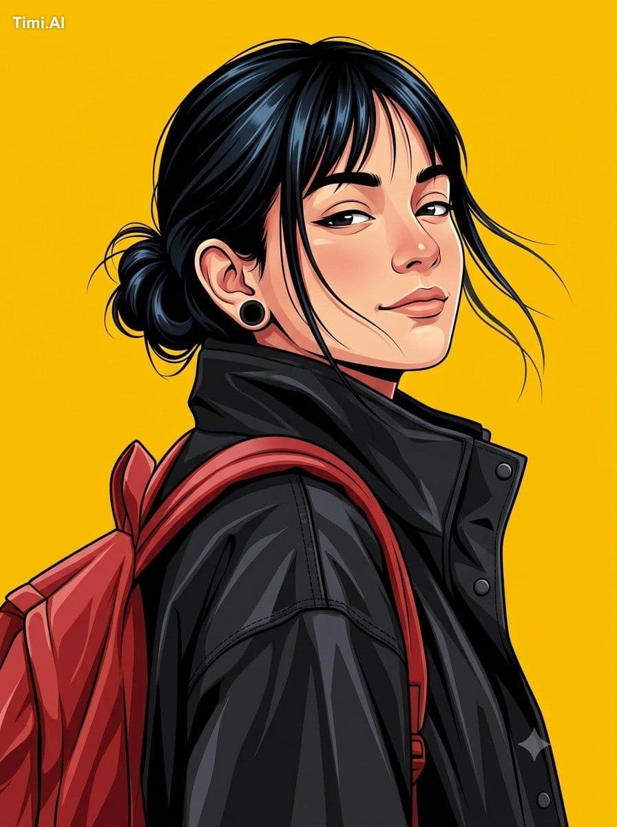 Create a highly detailed clean vector illustration of a youn