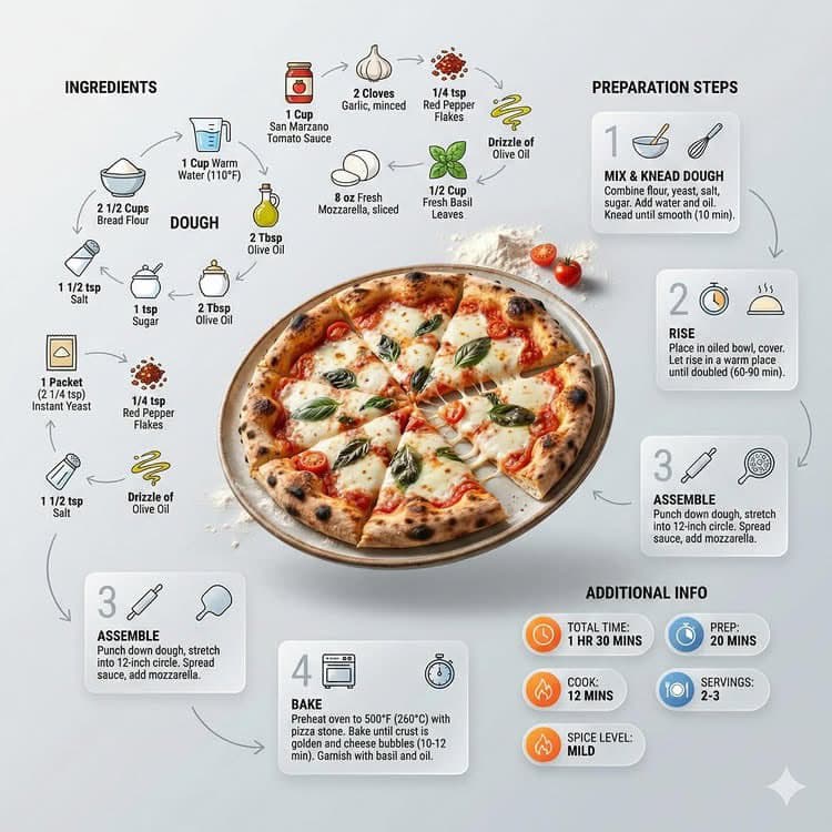 Ultra-clean modern recipe infographic. Showcase [FOOD] in a 