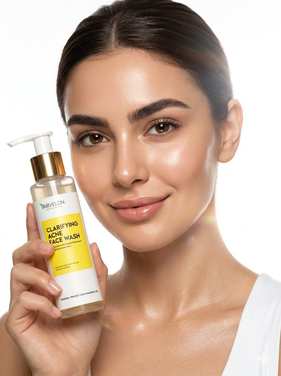 Photorealistic beauty advertisement close-up of a stunning y