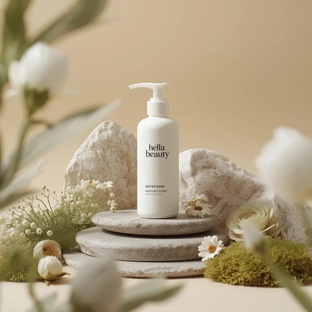 Ultra-high-end photorealistic commercial skincare product ph