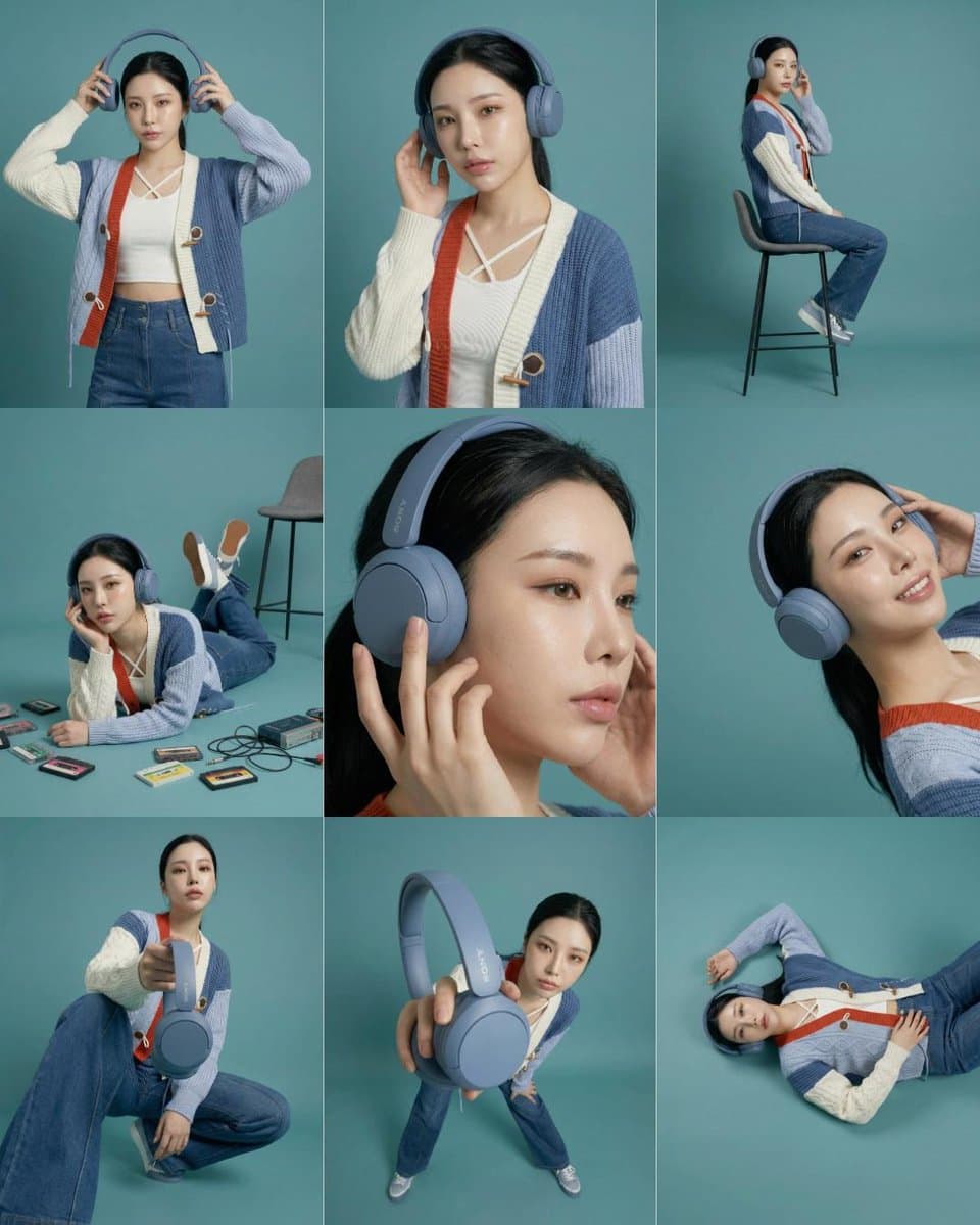 3×3 storyboard grid, nine panels, same subject and outfit, c