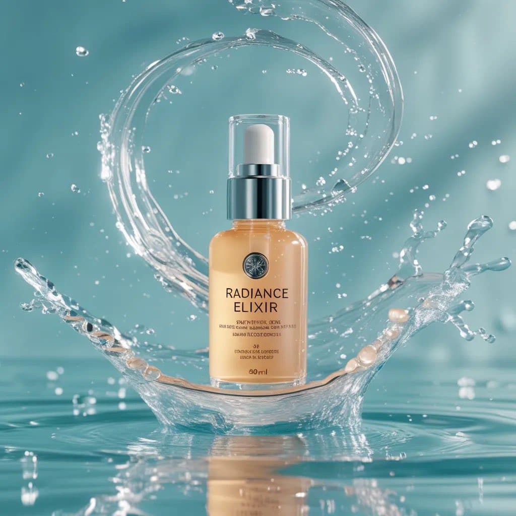 Luxury skincare commercial, ultra-premium aesthetic. Use the