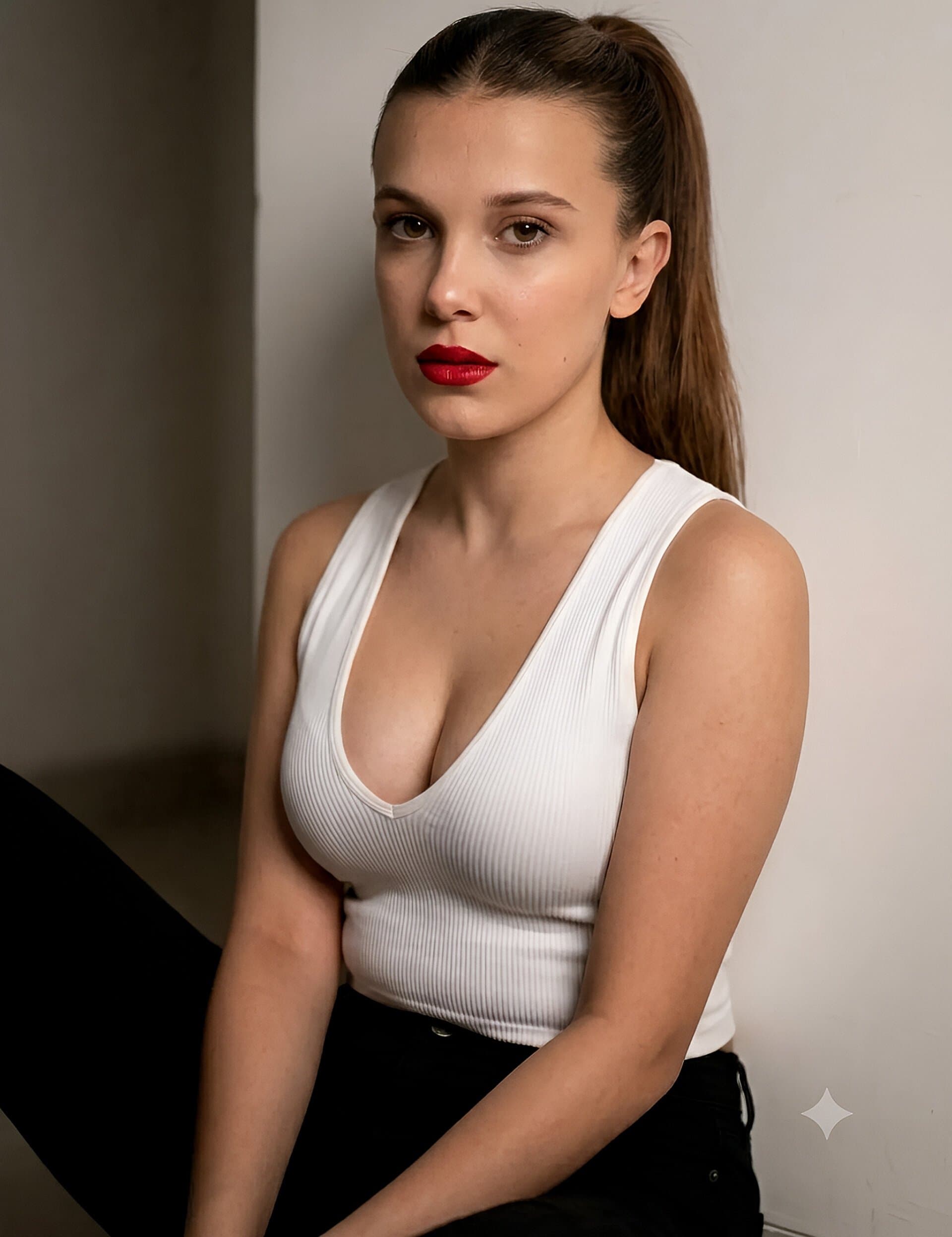 A highly detailed realistic portrait photograph of a young w