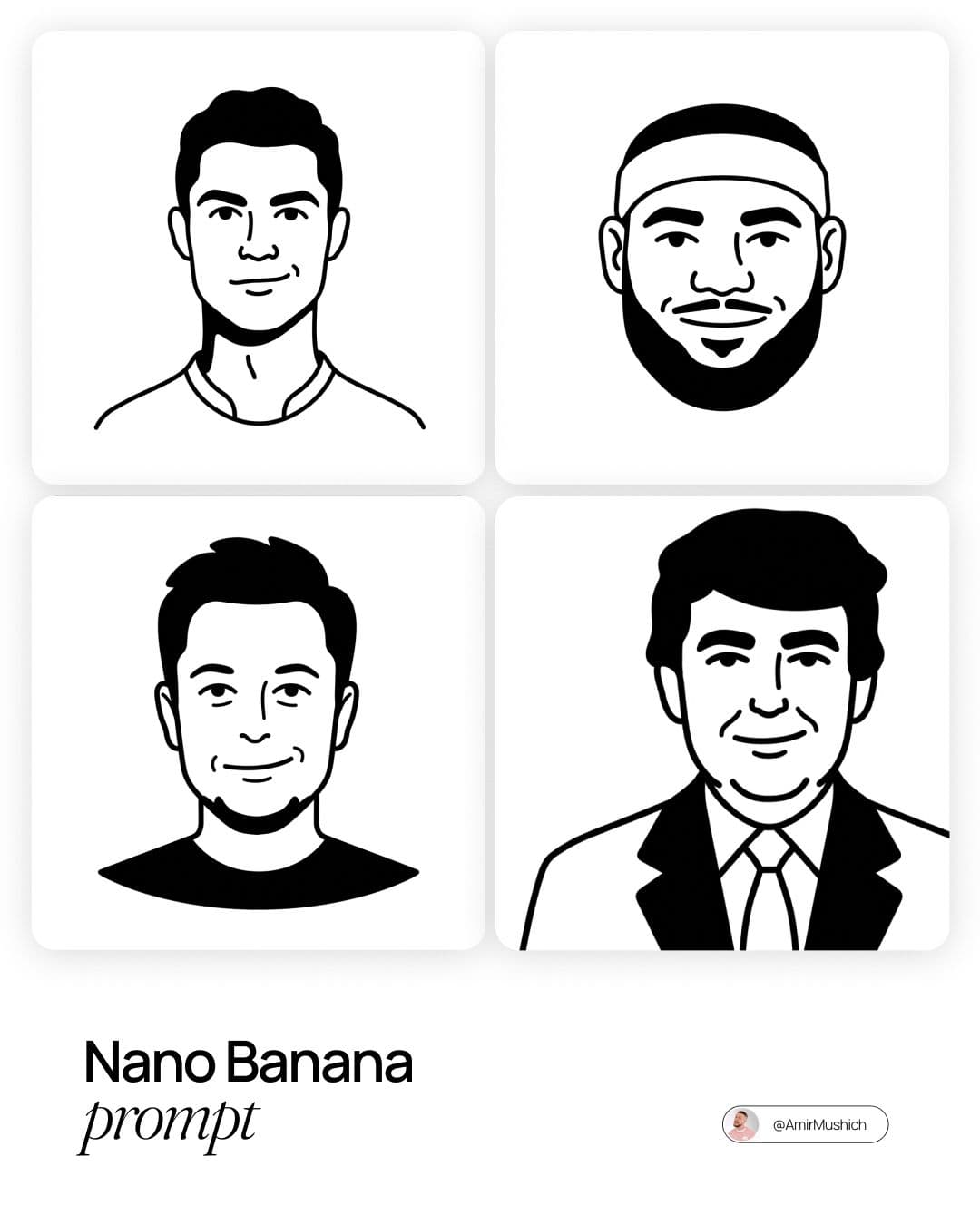 A minimalist, black-and-white flat vector illustration portr