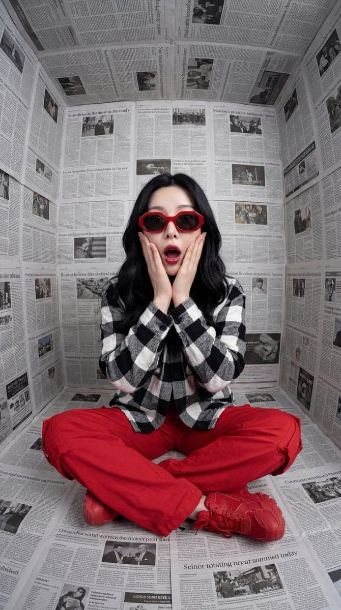 {
"Objective": "Create a stylized fashion portrait with bo
