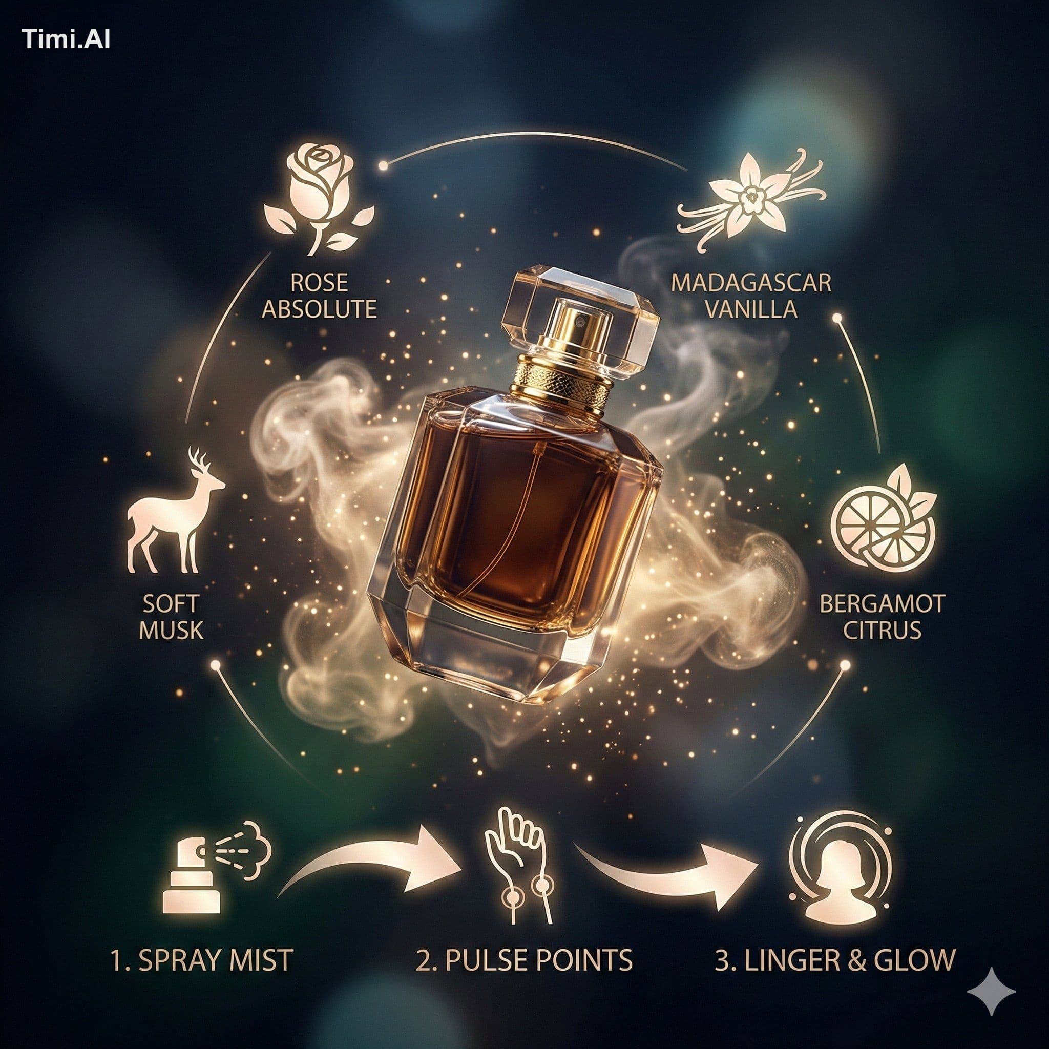 Ultra-viral product infographic.
Showcase a LUXURY PERFUME B