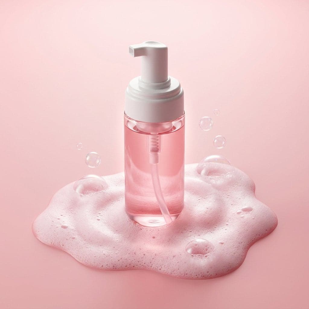 Premium minimalist skincare product photography. A transluce