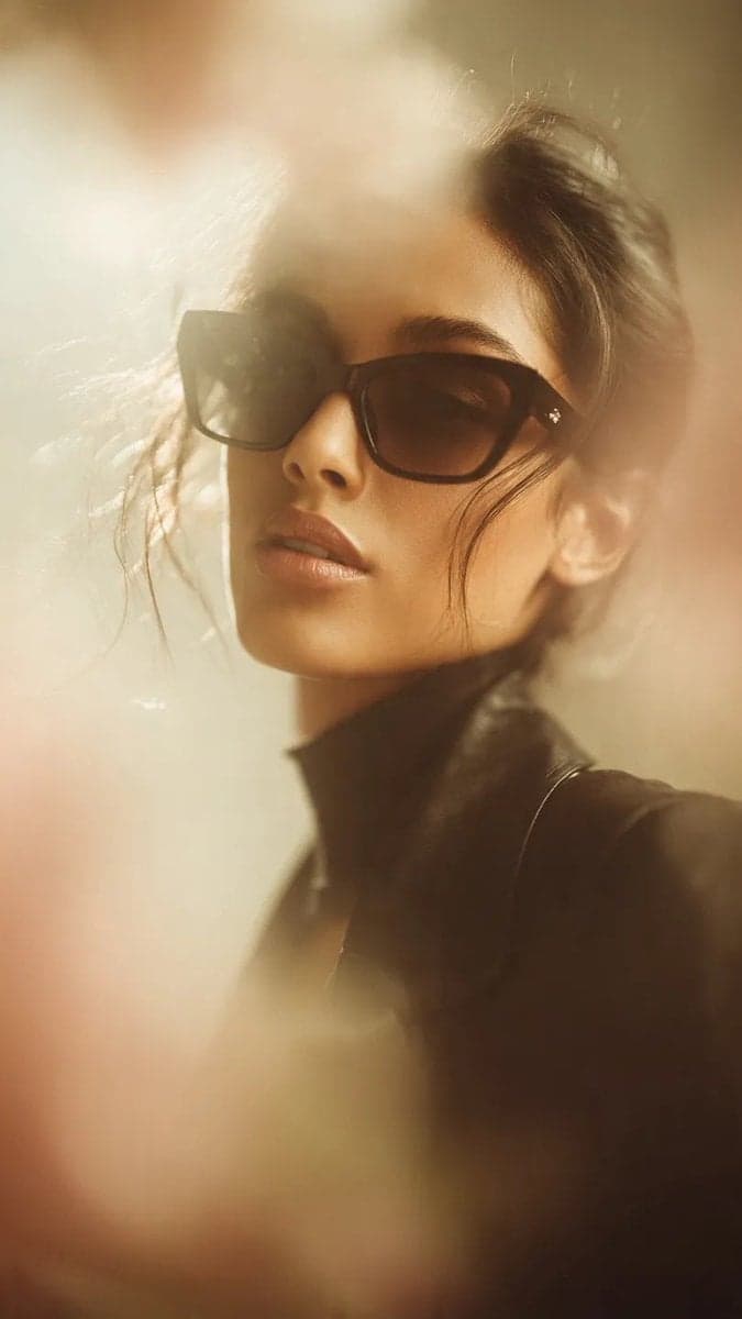 Ultra-realistic cinematic fashion portrait of a stylish woma