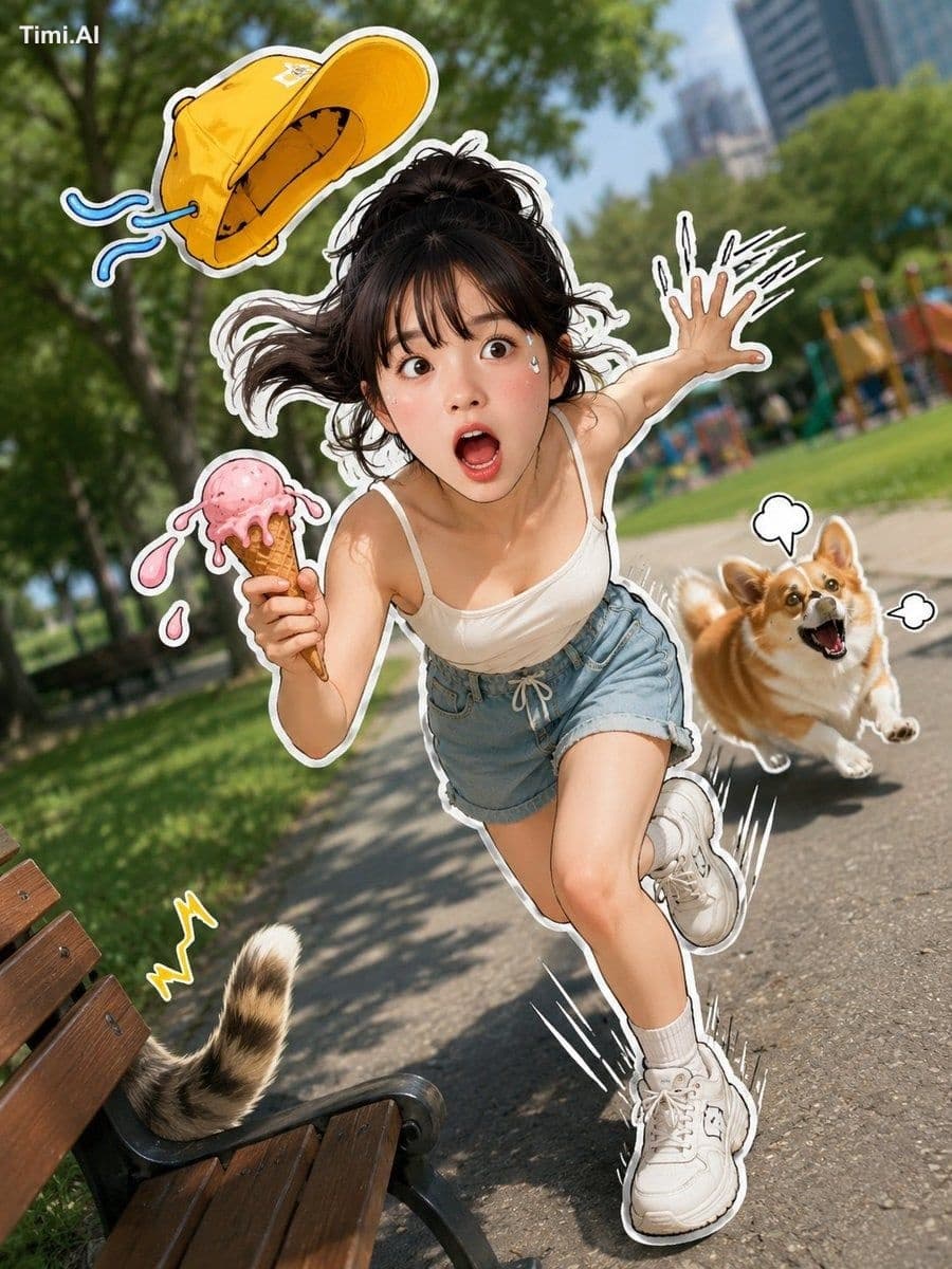 A vibrant and humorous 3D-style sticker design superimposed