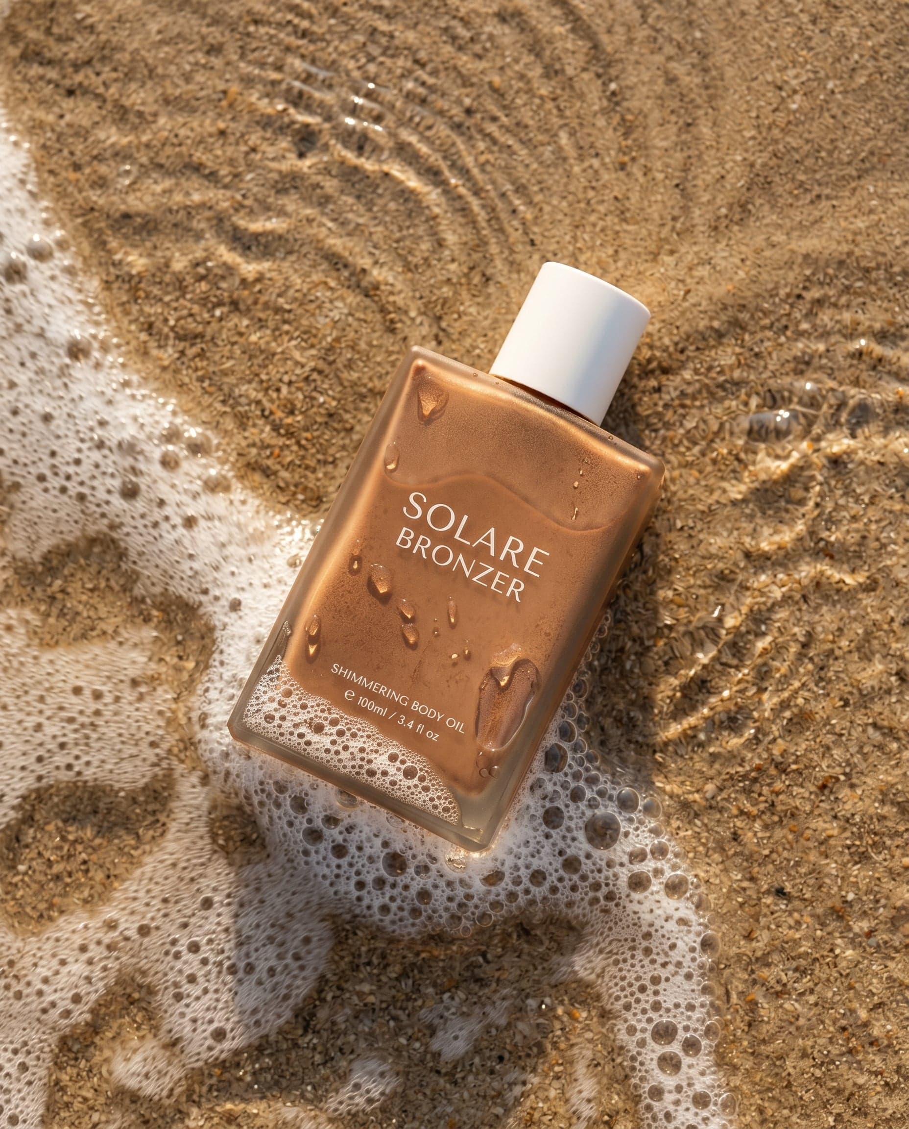 Ultra-realistic summer beauty product photography: bronzer b