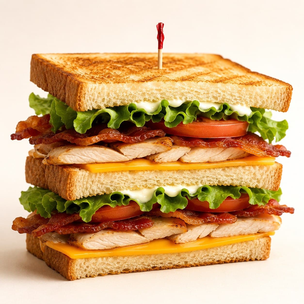 - A premium café product photograph of a gourmet club sandwi