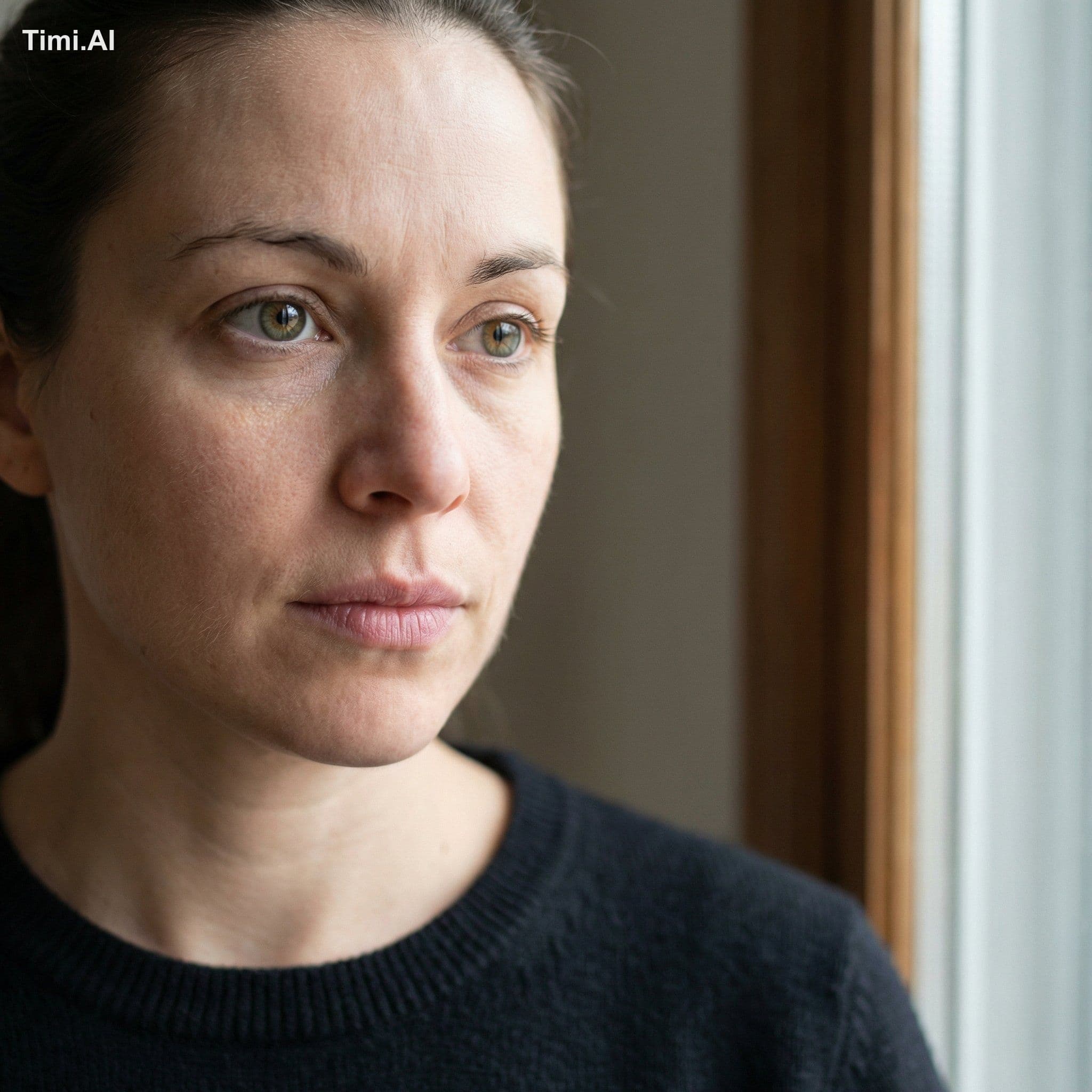 Ultra-realistic close-up portrait of a woman in her early 30