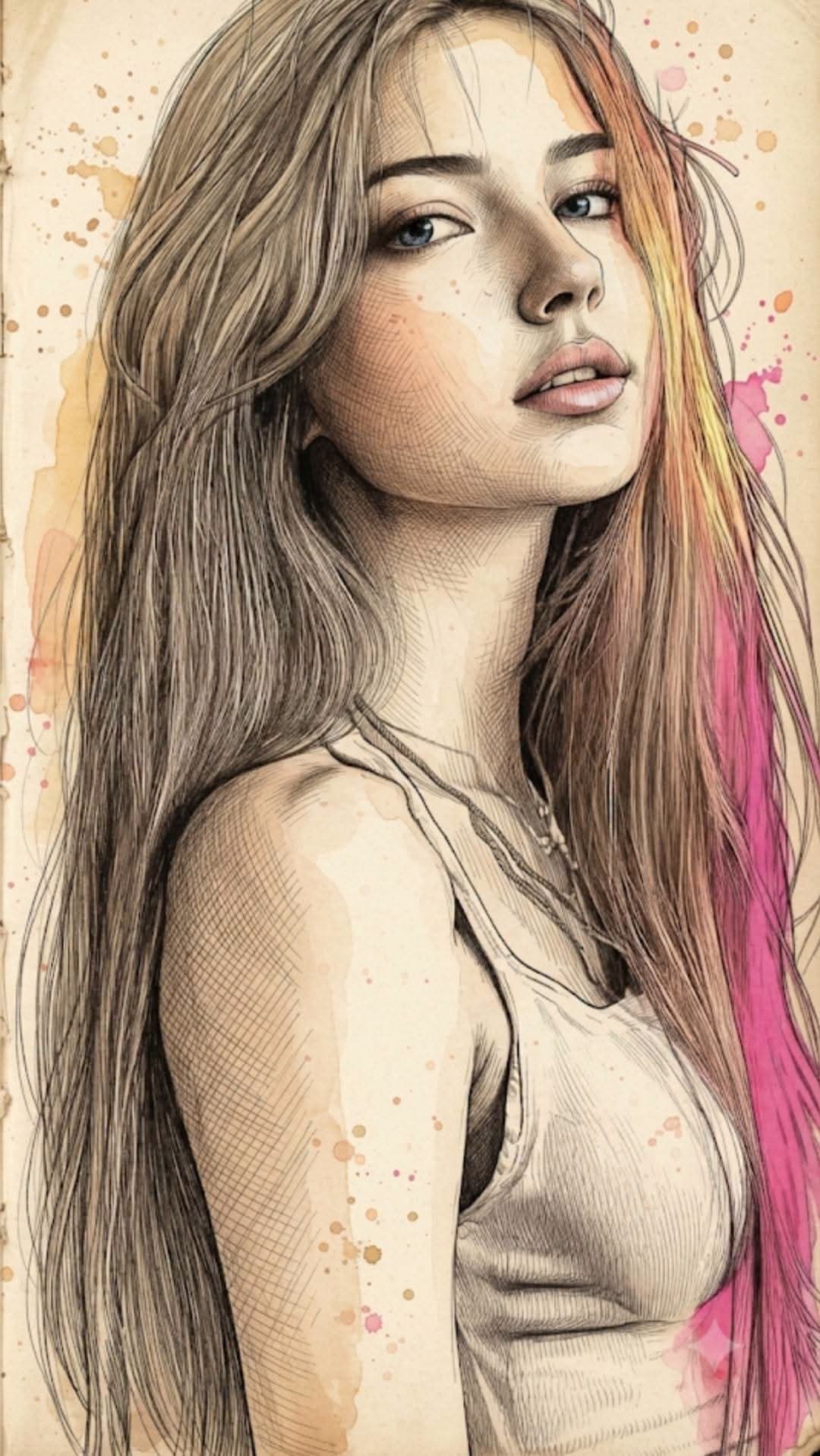 Ultra-realistic fine art portrait illustration with accurate