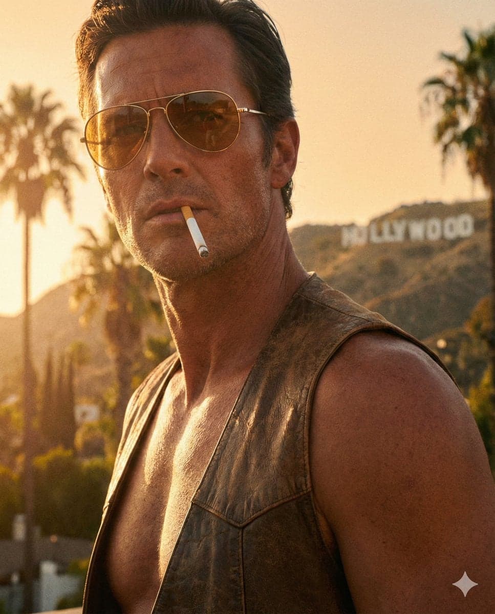Shirtless male subject, hyper-realistic skin texture, deep t