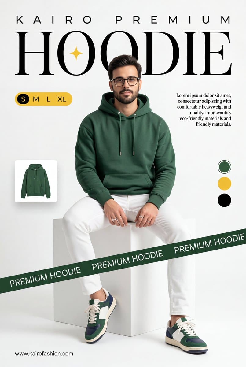A professional commercial fashion advertisement featuring [a