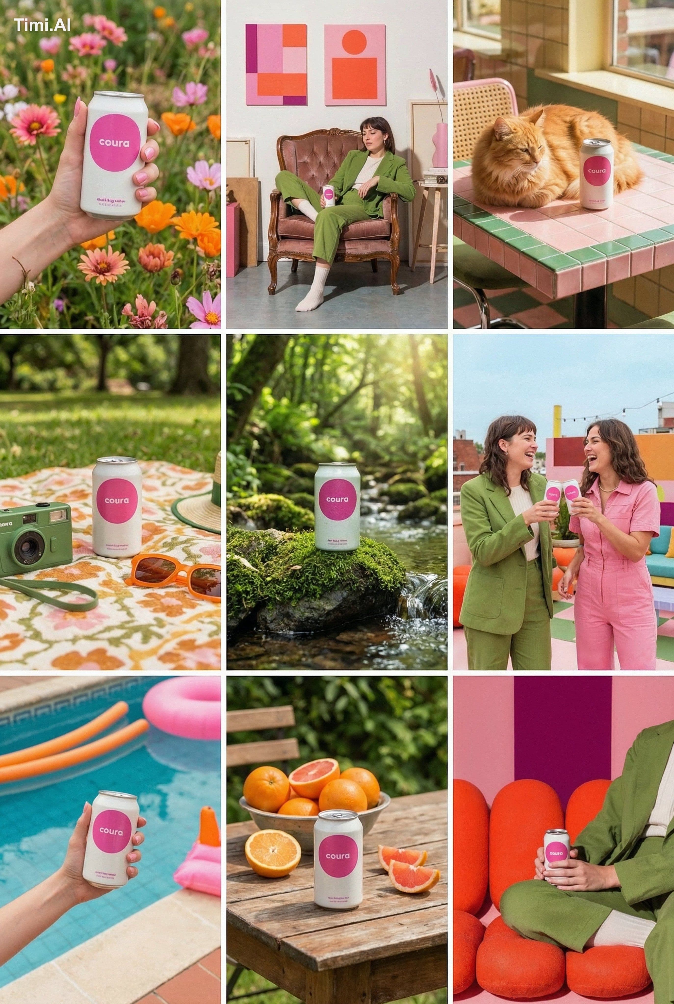 Create a 9-image Instagram feed for this product in the same