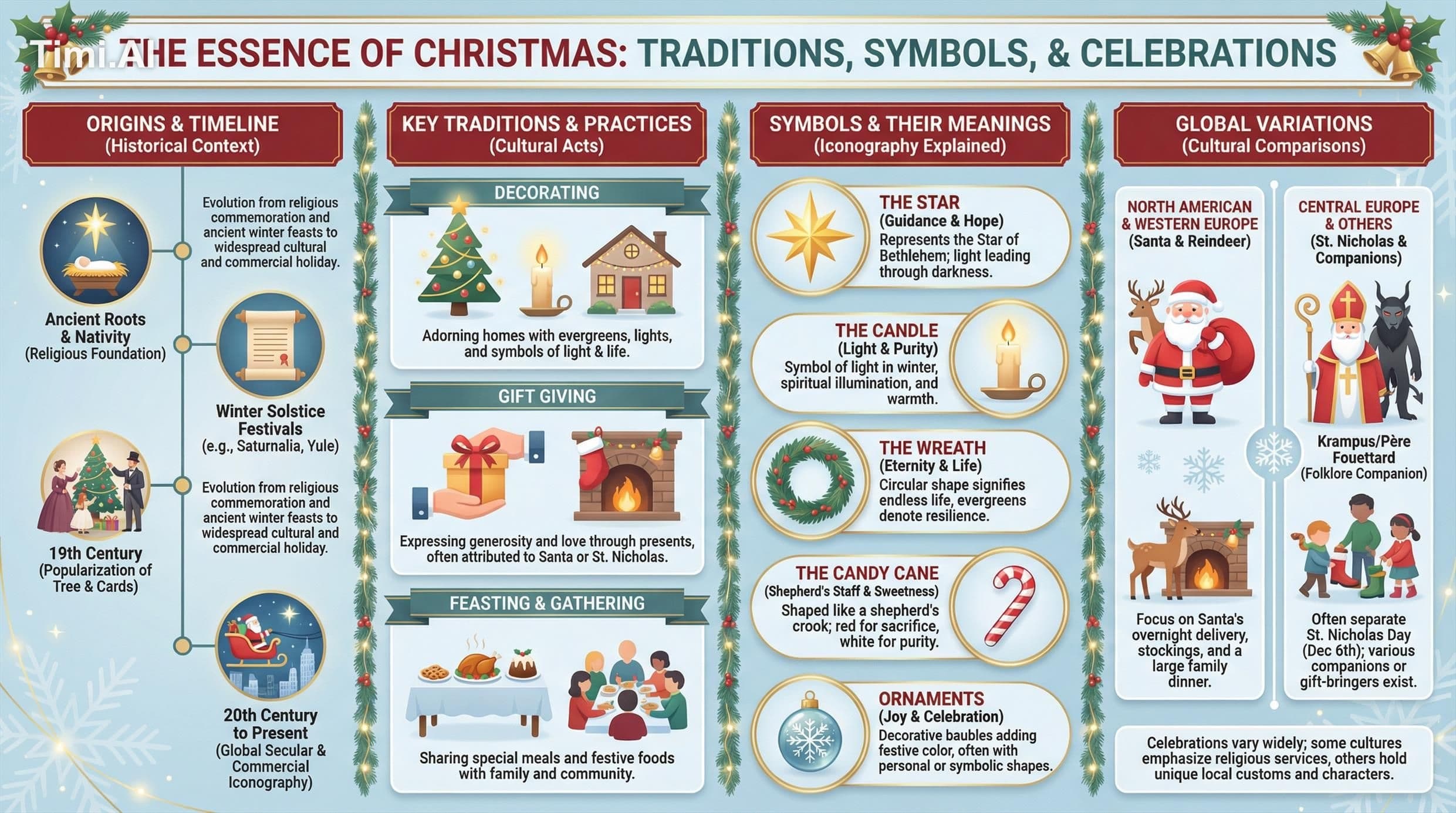 Create a Christmas-themed infographic poster that explains k