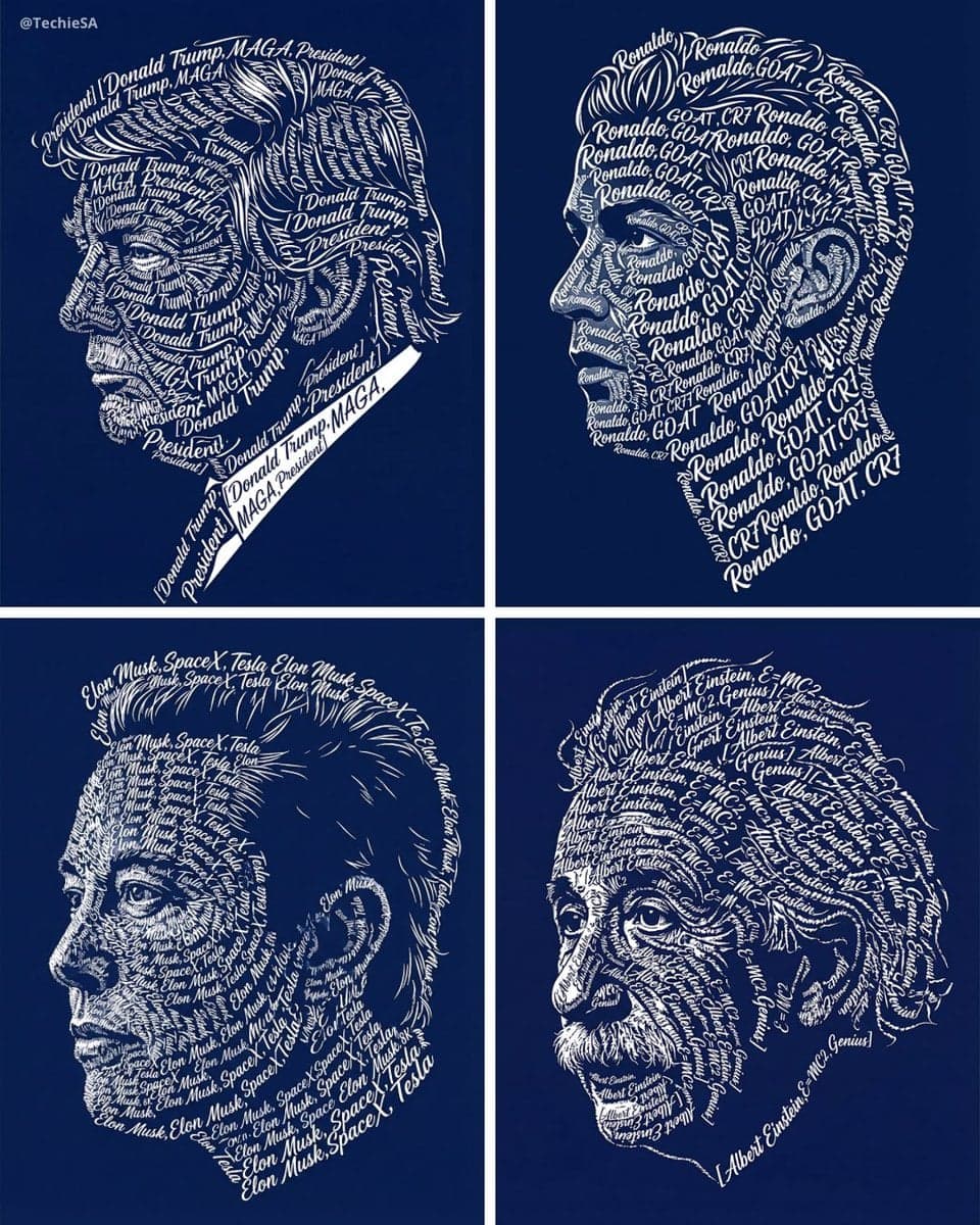 Create a typographic art portrait using the uploaded photo o
