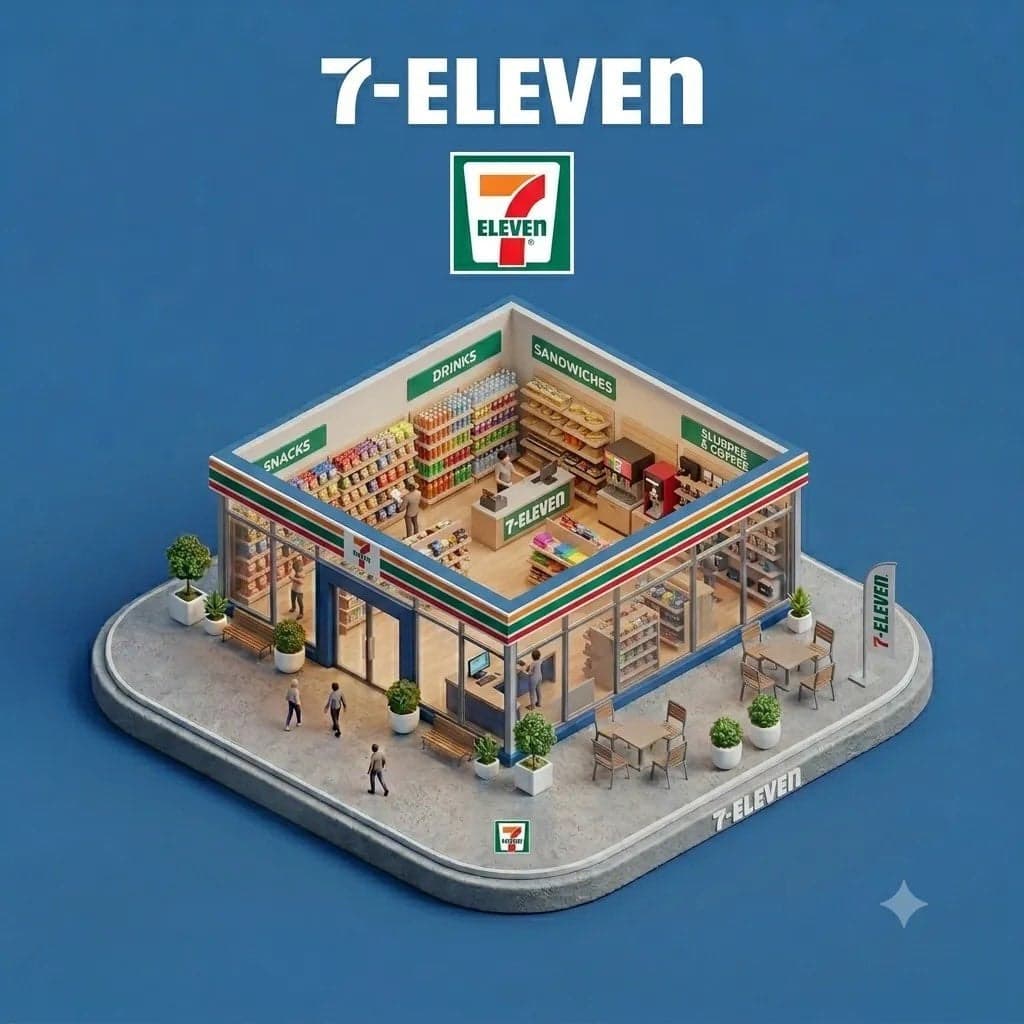 "Ultra-detailed isometric 3D miniature diorama of a branded