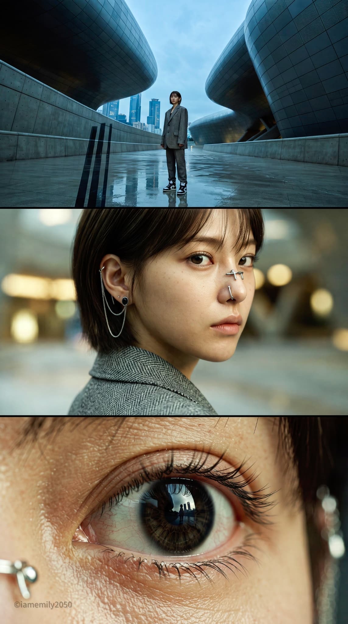 Strong triptych concept with that ultra-detailed macro-to-wi
