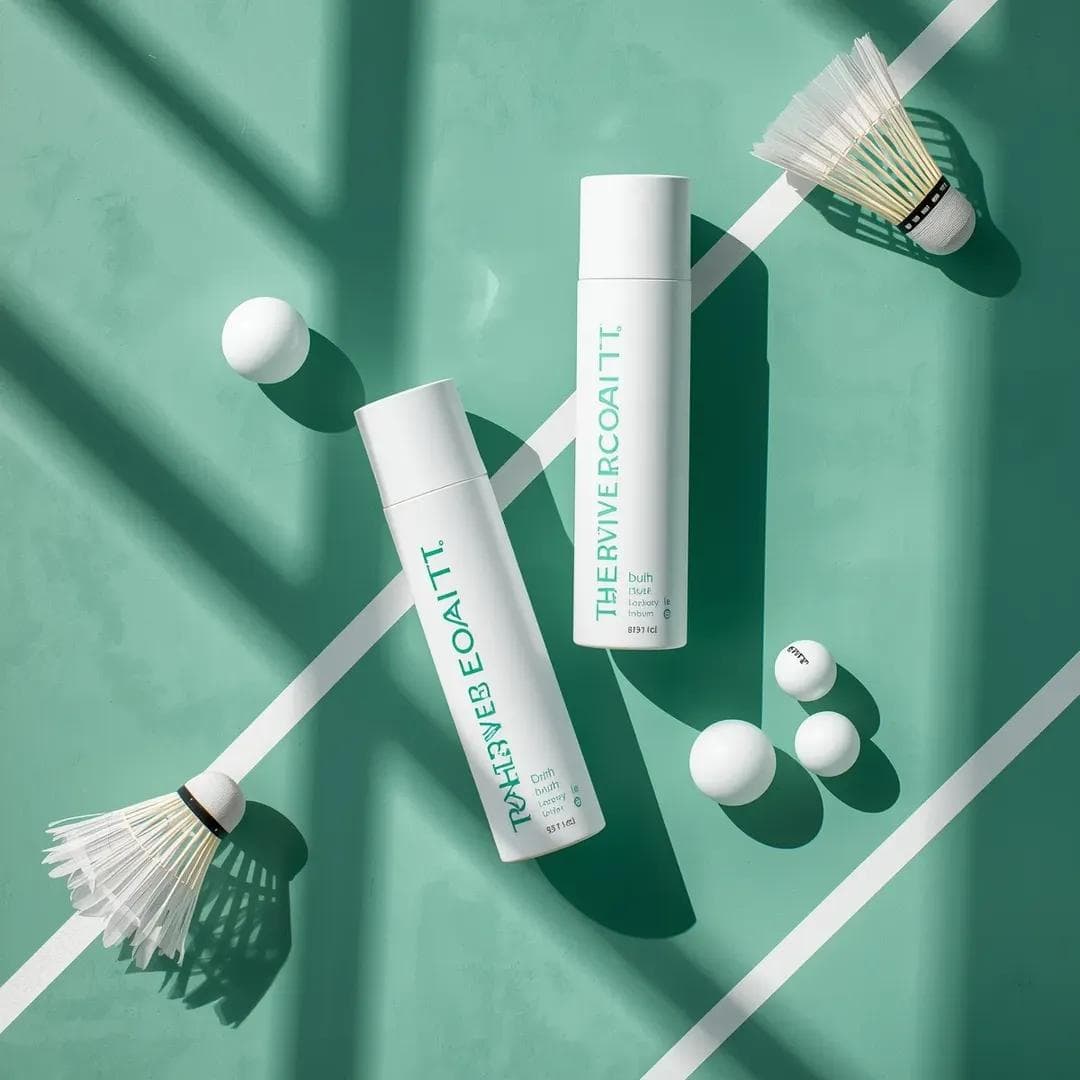 -
Ultra-realistic flat lay sports product photography on a v