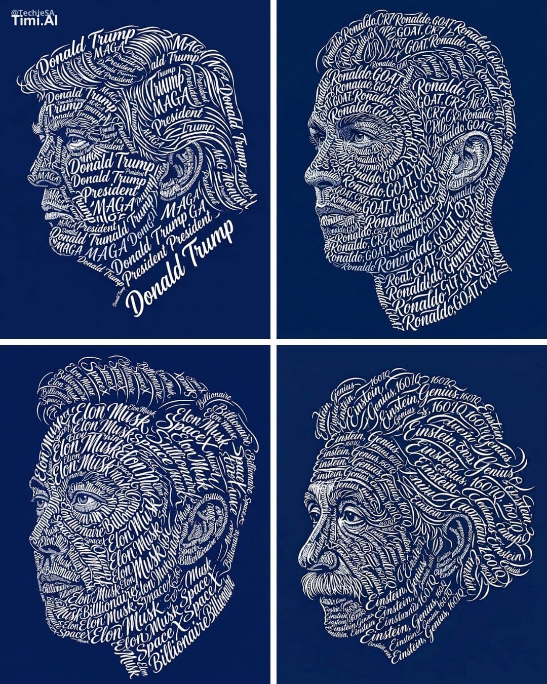 Create a typographic art portrait using the uploaded photo o