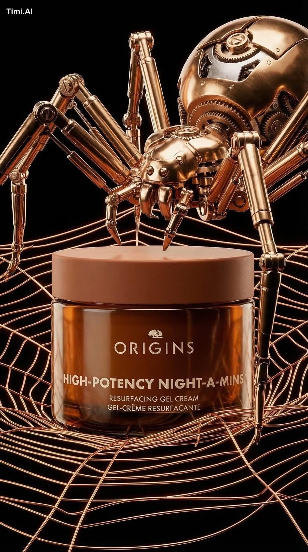 Luxury skincare product shot featuring a cylindrical amber j