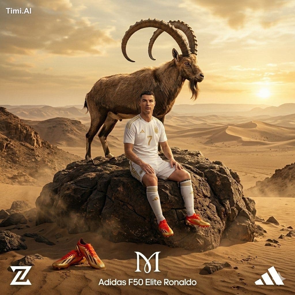 A cinematic luxury sports advertisement scene in a golden de