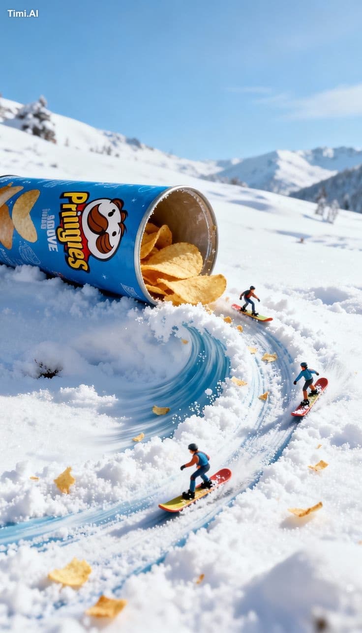 warped logo, unreadable text, stretched can, broken snowboar