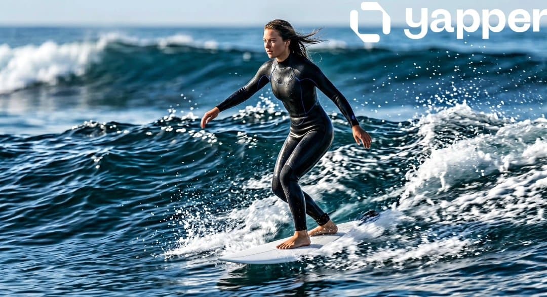 Ultra realistic photo of a person surfing on a medium ocean 