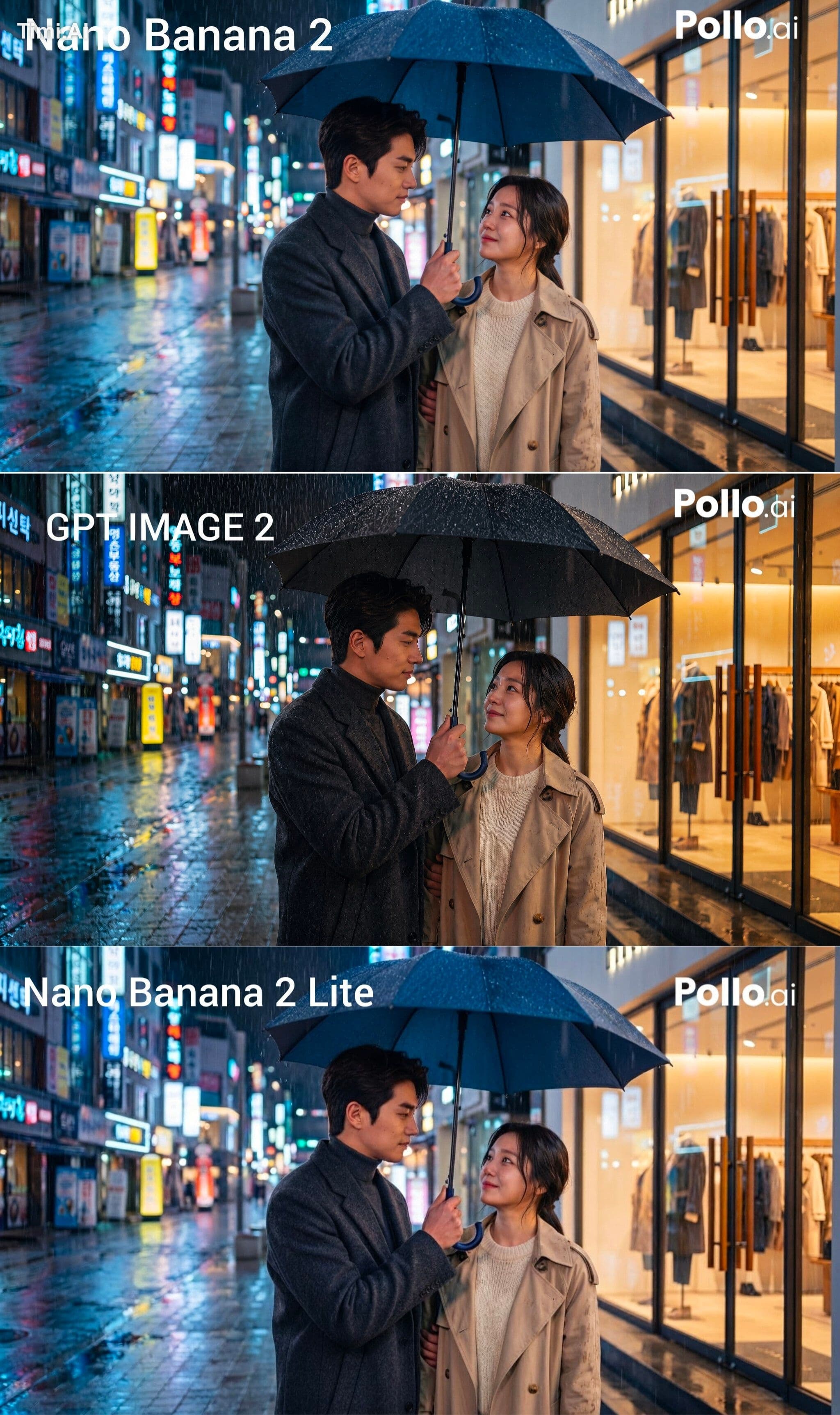 Cinematic Korean drama scene, rainy night in Seoul, a handso