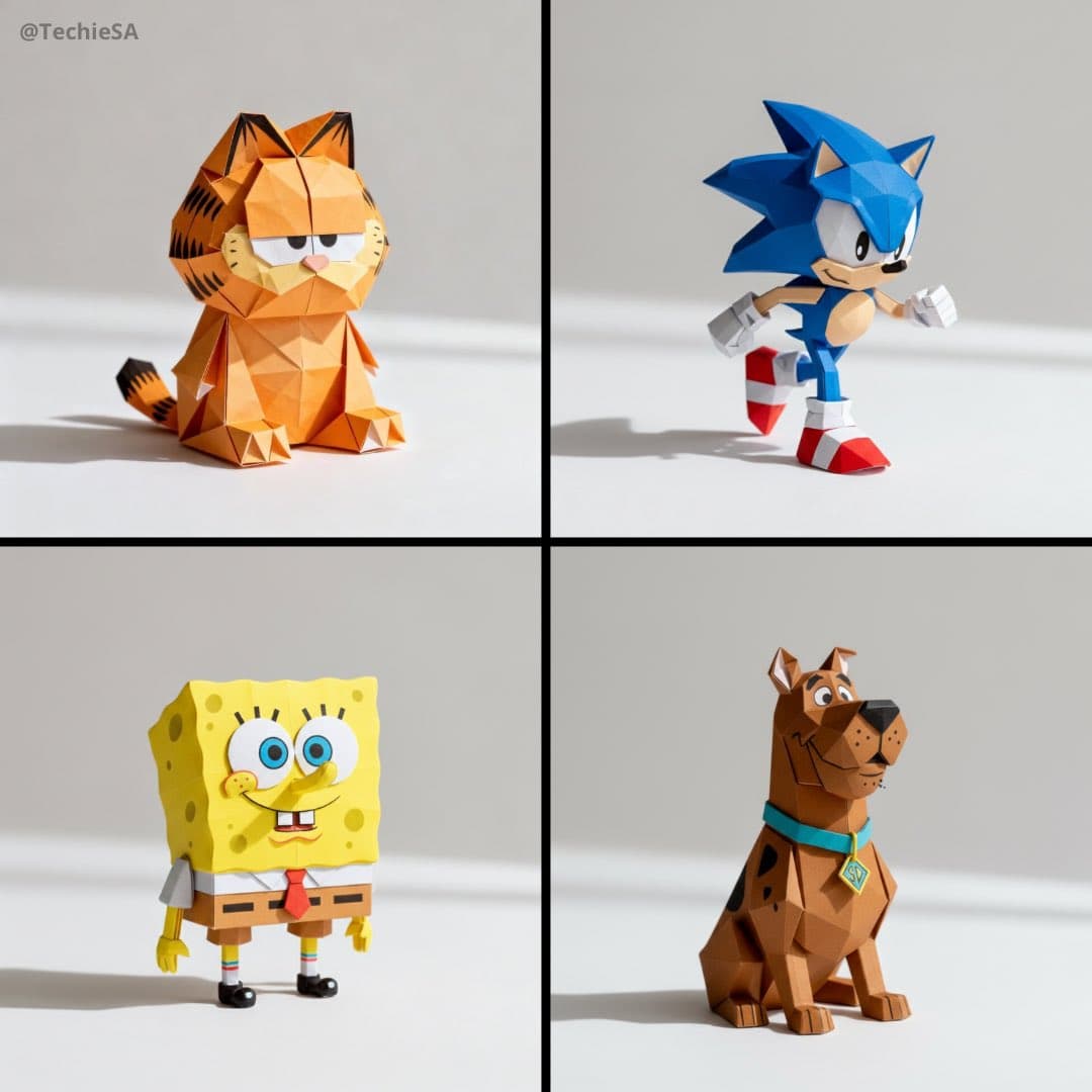 A hyper-detailed origami version of [SUBJECT], folded from h