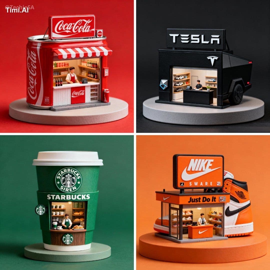 Photoreal miniature storefront built into a [PRODUCT]—the pr