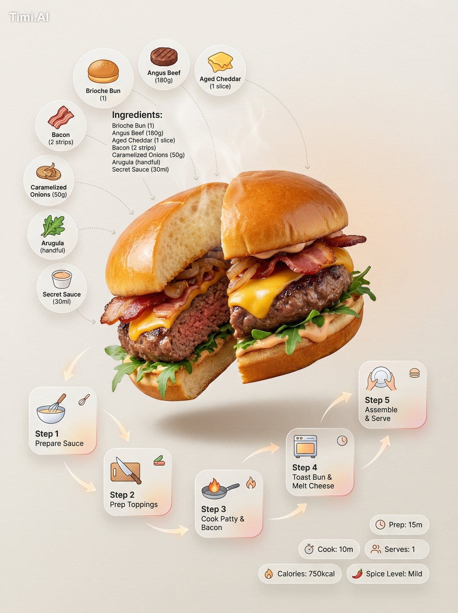 Ultra-clean modern ( Food Name)infographic in a premium edit