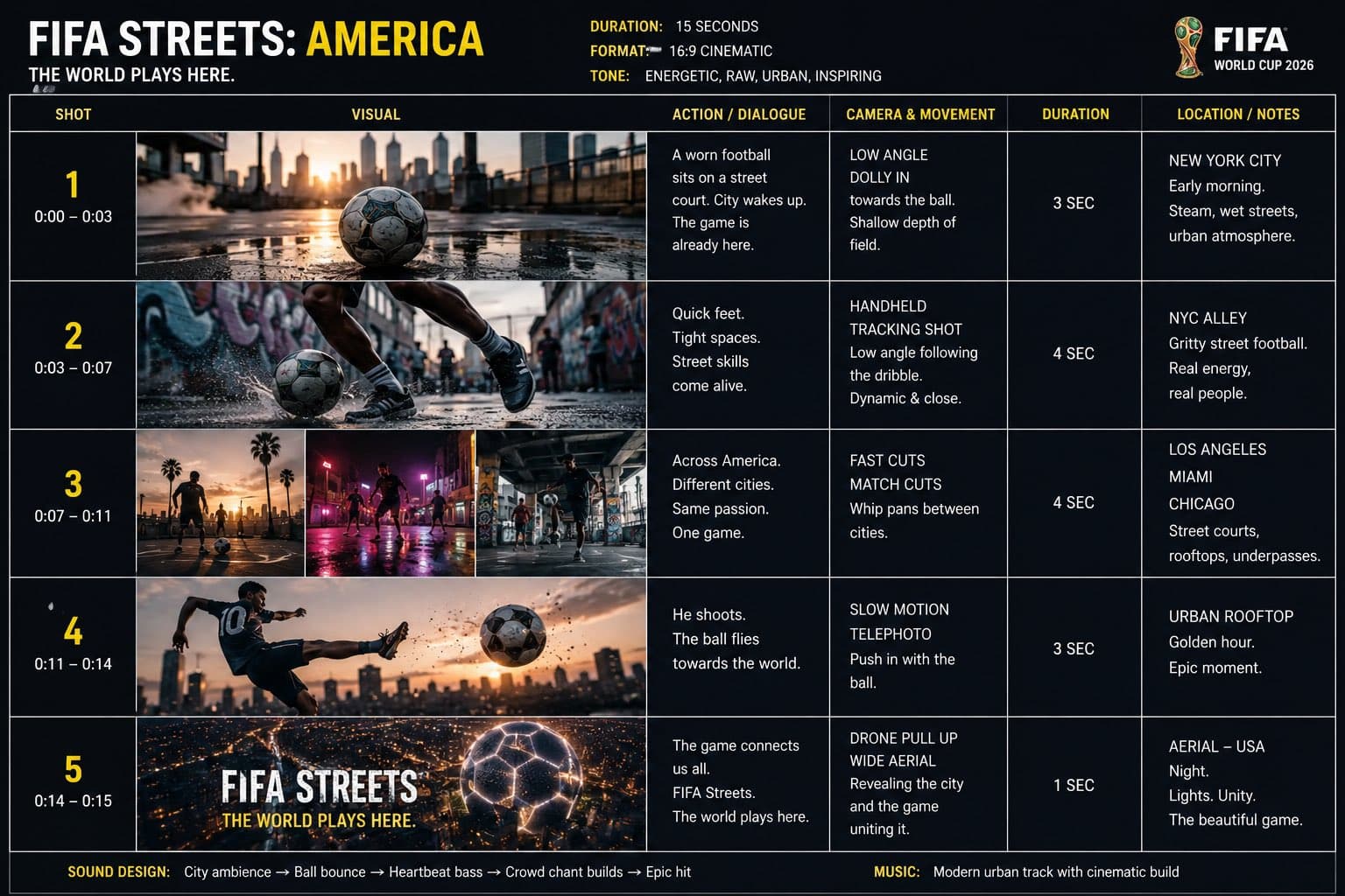 FILM DNA:
Hollywood sports documentary meets Nike Football c