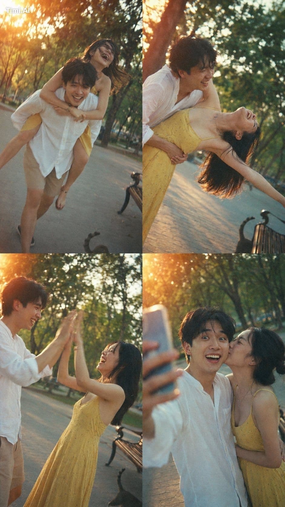 A 4-panel candid photo collage captured by accident with a c