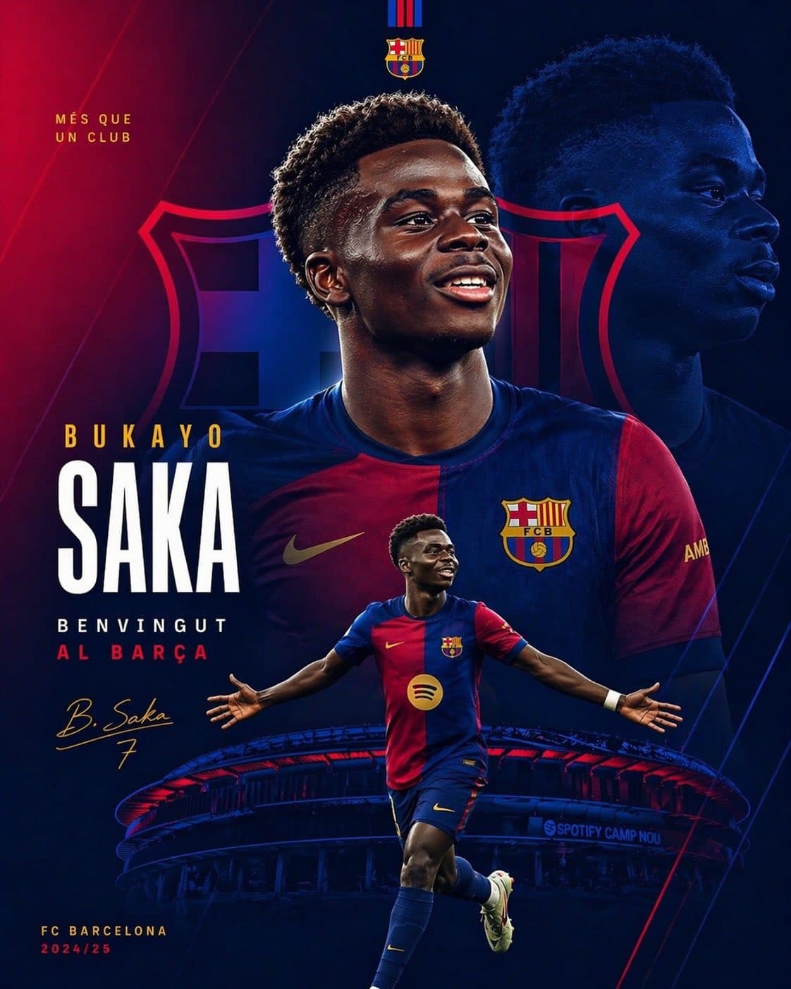 👇
Create a high-end football transfer announcement poster