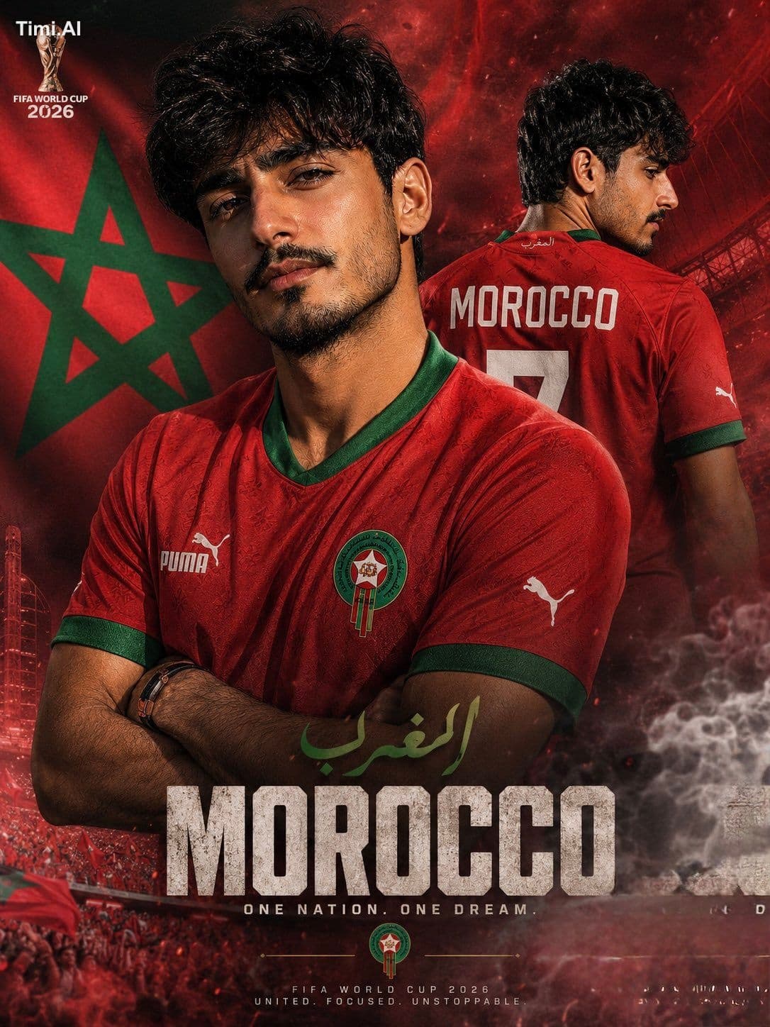 A professional sports-themed poster featuring a confident re