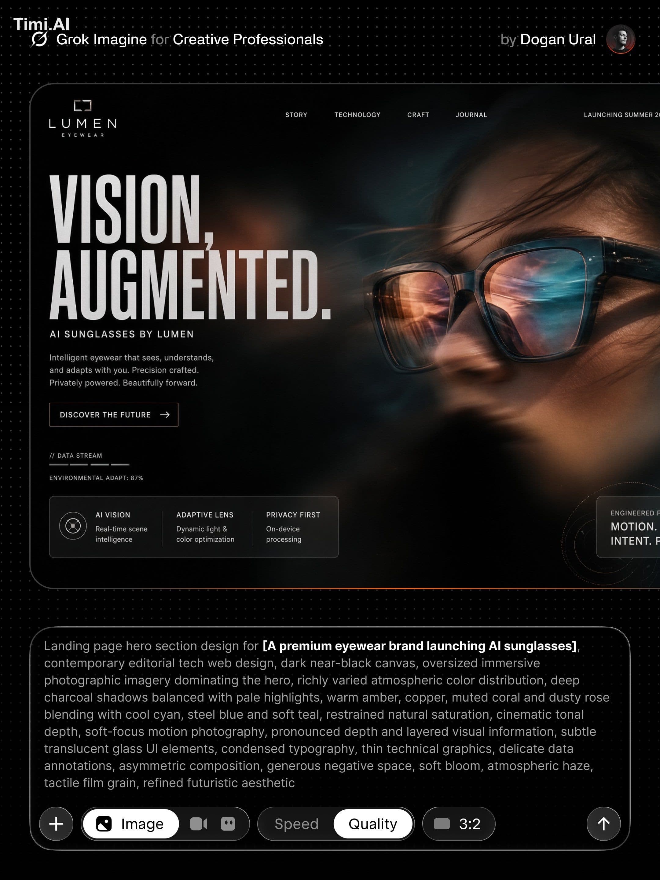 Landing page hero section design for [SUBJECT], contemporary
